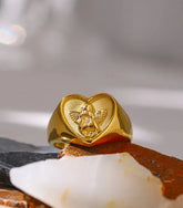 Damenring Herz-Engel vergoldet