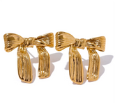 Schleifen Ohrringe vergoldet