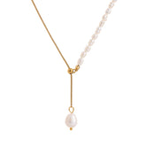 Elegante Perlenkette, vergoldet