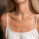 Damen Halskette mit Feder Anhänger und Zirkonia Stein aus 925 Sterling Silber