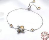 Zarter Damen Armband mit Bienen Anhänger 925 Sterling Silber
