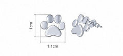 Pfotenabdruck Mädchen Ohrstecker aus 925 Sterling Silber