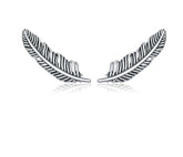 Damen Ohrringe Feder 925 Sterling Silber