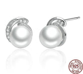 Damen Ohrstecker mit Perle aus 925 Sterling Silber