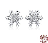 Damen Ohrstecker Schneeflocke aus 925 Sterling Silber