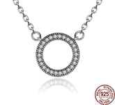 Damen Halskette Kreis 925 Sterling Silber
