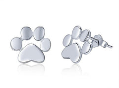 Pfotenabdruck Mädchen Ohrstecker aus 925 Sterling Silber