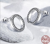 Zarte offene Kreis Damenohrringe aus 925 Sterling Silber