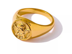 Engel Ring vergoldet