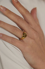 Vergoldeter Ring mit Schmetterling gravur