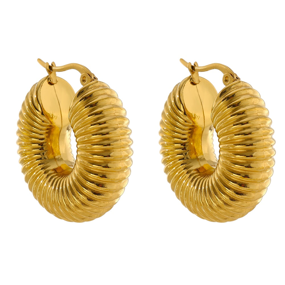 Spiral Hoop Ohrringe, vergoldet