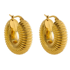 Spiral Hoop Ohrringe, vergoldet