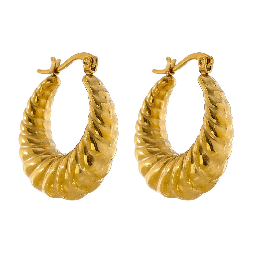 Damenohrringe oval Hoop, vergoldet