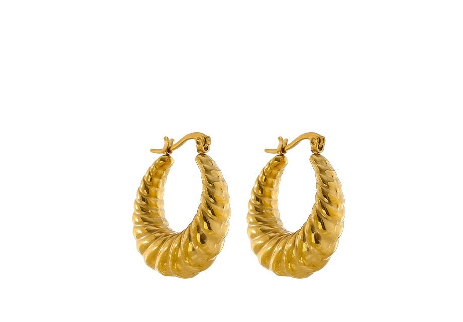 Damenohrringe oval Hoop, vergoldet