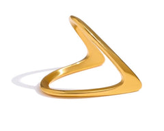 Eleganter V-Ring, vergoldet