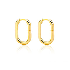 1 Paar Vintage Oval Hoop ,vergoldet