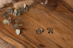 Damen Creolen mit schwarzem Anhänger aus 925 Sterling Silber