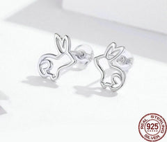 Mädchen Hasen Ohrstecker aus 925 Sterling Silber