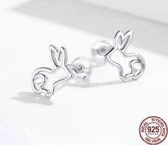 Mädchen Hasen Ohrstecker aus 925 Sterling Silber