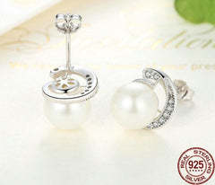 Damen Ohrstecker mit Perle aus 925 Sterling Silber
