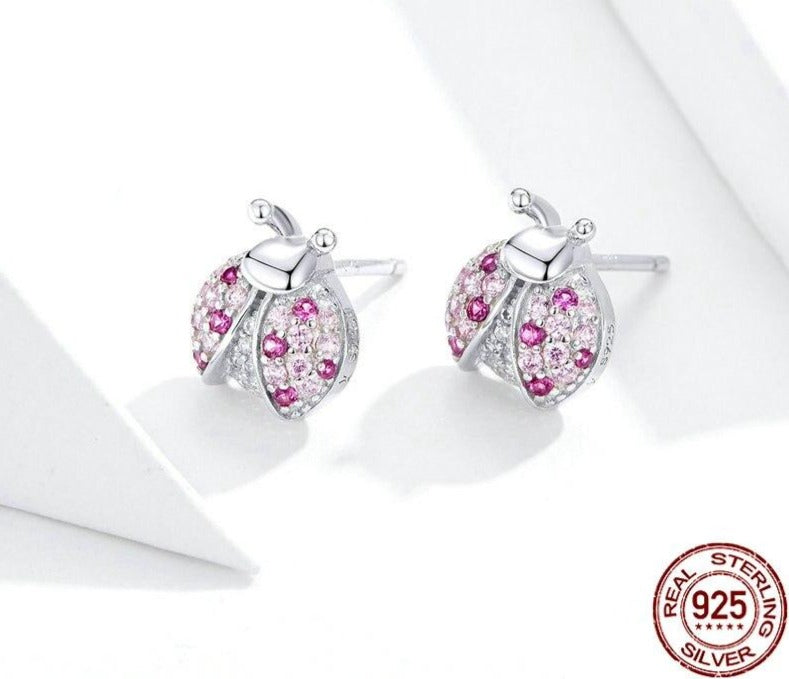 Mädchen Käfer Ohrstecker 925 Sterling Silber