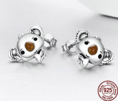 Koala Mädchen Ohrstecker 925 Sterling Silber