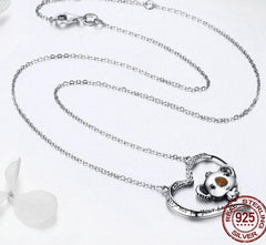 Mädchen Halskette 38-45cm mit Koala Herz Anhänger 925 Sterling Silber