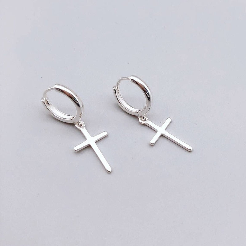 Zarte Kreuz Ohrringe aus 925 Sterling Silber
