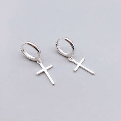 Zarte Kreuz Ohrringe aus 925 Sterling Silber
