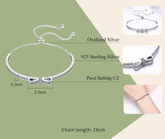Damen Armband mit Schleife 925 Sterling Silber