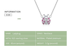 Mädchen Halskette mit Käfer Anhänger 925 Sterling Silber