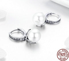 Damen Ohrringe mit Anhänger Perle 925 Sterling Silber