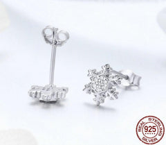 Damen Ohrstecker Schneeflocke aus 925 Sterling Silber
