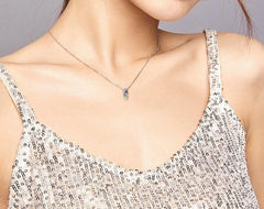 Damen Halskette mit Beach Flip Flop Anhänger aus 925 Sterling Silber