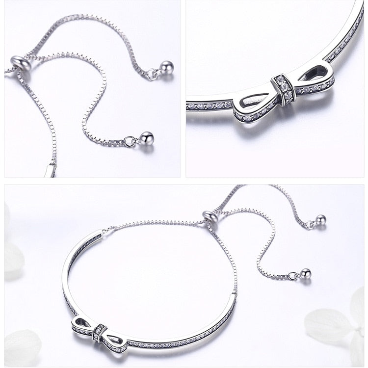 Damen Armband mit Schleife 925 Sterling Silber