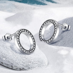Zarte offene Kreis Damenohrringe aus 925 Sterling Silber