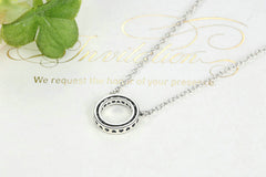 Damen Halskette Kreis 925 Sterling Silber