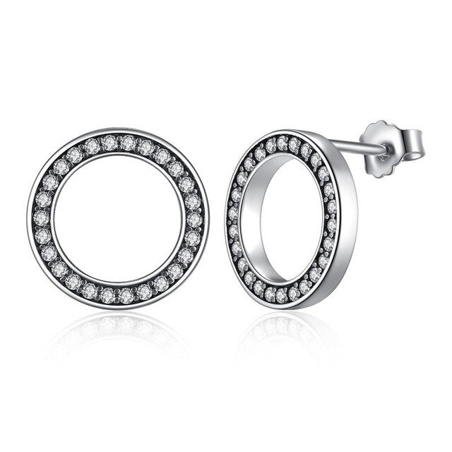 Zarte offene Kreis Damenohrringe aus 925 Sterling Silber