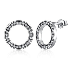 Zarte offene Kreis Damenohrringe aus 925 Sterling Silber