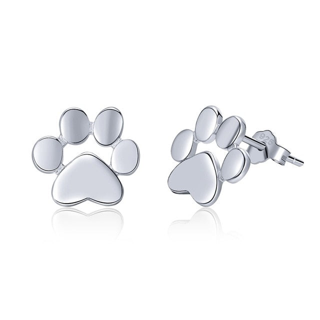 Pfotenabdruck Mädchen Ohrstecker aus 925 Sterling Silber