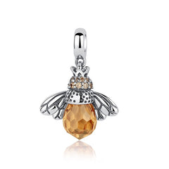 Halskette mit Bienen Anhänger mit Kristallstein 925 Sterling Silber oder nur Bienen Anhänger Kristallstein 925 Sterling Silber