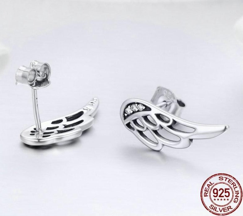 Engelsflügel Damen Ohrstecker 925 Sterling Silber