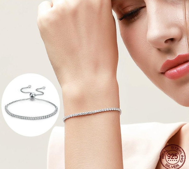 Damen Armband 27cm mit Zirkonia Stein aus 925 Sterling Silber