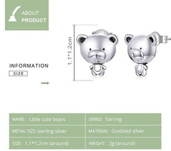 Mädchen Ohrstecker Bär aus 925 Sterling Silber