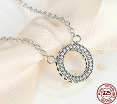 Damen Halskette Kreis 925 Sterling Silber
