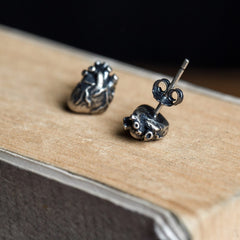Anatomisches Herz Ohrstecker 925 Sterling Silber