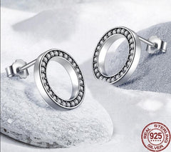 Zarte offene Kreis Damenohrringe aus 925 Sterling Silber